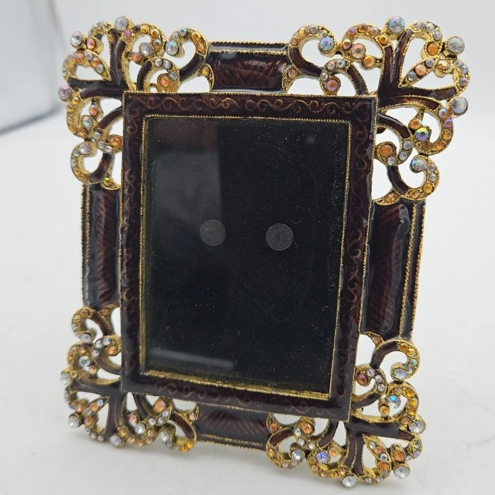 Vintage Ornate Glass Small Picture Frame 2.75